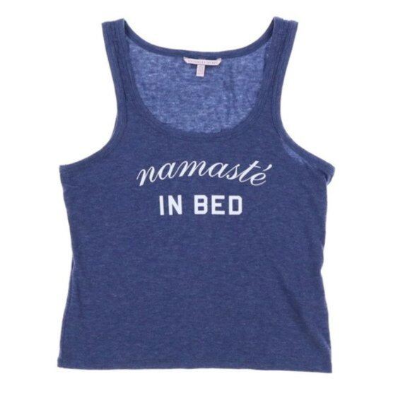 Victoria’s Secret | Heather Blue “Namaste in Bed” Tank Top | Size Small - Picture 1 of 8